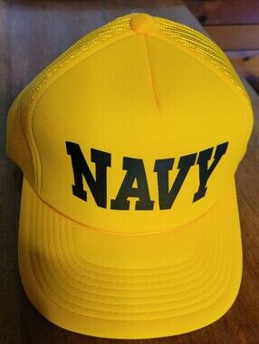 Yellow Ballcap With Black "NAVY" Lettering (C02)